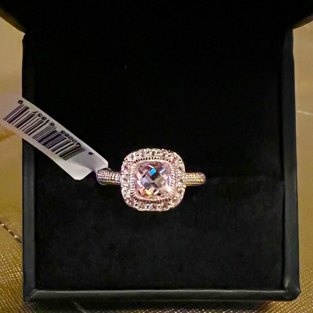 Judith Ripka Cushion Pink Stone Ring